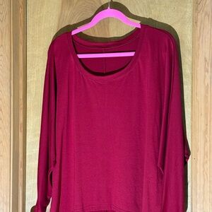Women's Red Long Sleeve Top